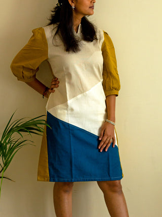 Khadi Pops Mustard Dress TARI: the loom theory