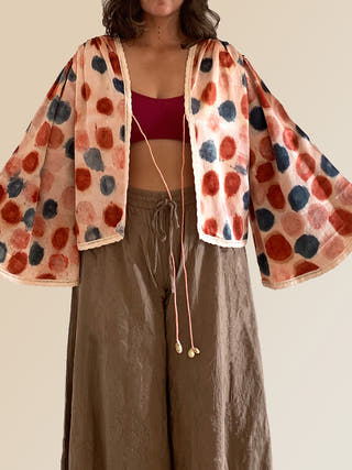 Blush Handwoven Mashru Overlay BAGEEYA