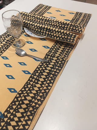 Geometrical Handblock Printed Table Linen Set of 6