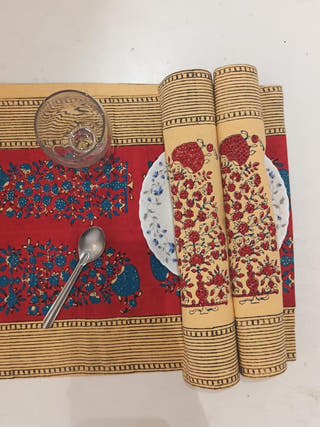 Block Printed Runner and Mat Set