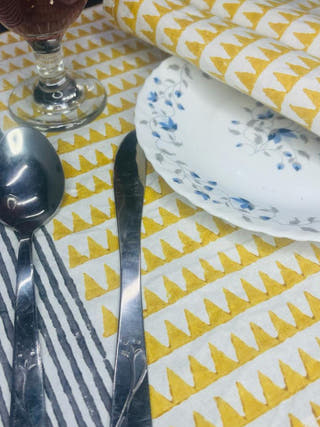 Geometric Table Runner and Mat - Set of 6