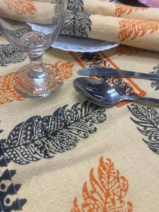 Multicolor Table Runner and Mats - Set of 6