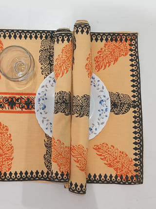 Multicolor Table Runner and Mats - Set of 6