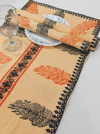 Multicolor Table Runner and Mats - Set of 6