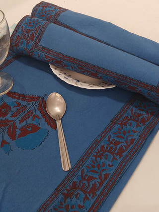 Floral Table Runner and Mats - Set of 6