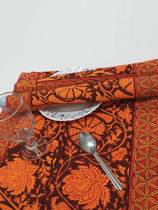 Floral Table Runner and Mat Set of 6