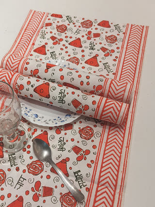 HanBlock Print Runner and Mat Set of 6