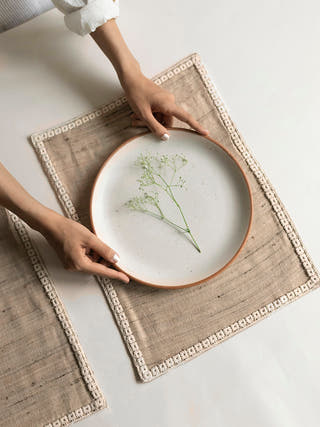 Mangata Table Mats Set Of 6 Pcs Beige Veaves