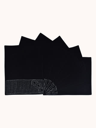 Friede Table Mats Set Of 6 Pcs Black Veaves