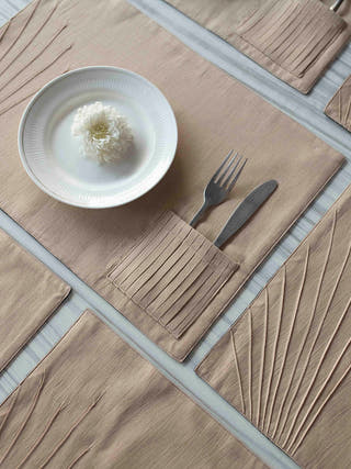 Plexure Handwoven Table Mats Set Of 6 Pcs Beige Veaves