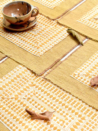 Ozel Handwoven Table Mats Set Of 6 Pcs Yellow Veaves