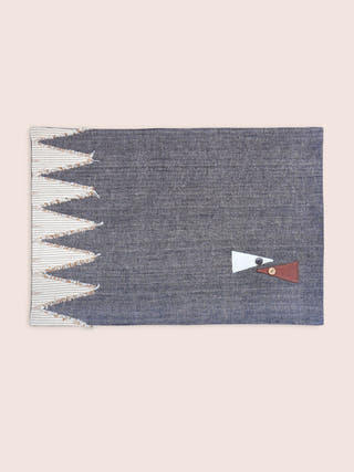 Obelisk Handwoven Table Mats Set O  6 Pcs Grey Veaves