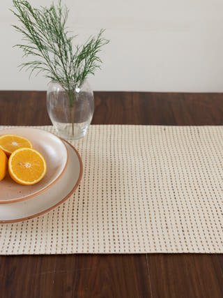 Khaddar Table Runner Beige Veaves