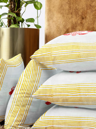 Turtle Design Handblock Printed Cushion Covers (Set of 5)