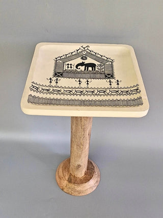 Hand Painted Side Stool FolkStroke