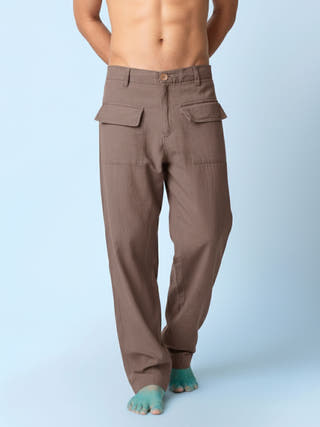 Juno Brown Patch Pocket Pants