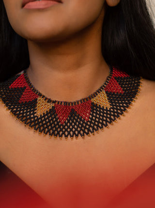 The Black & Red Collar Necklace Risham