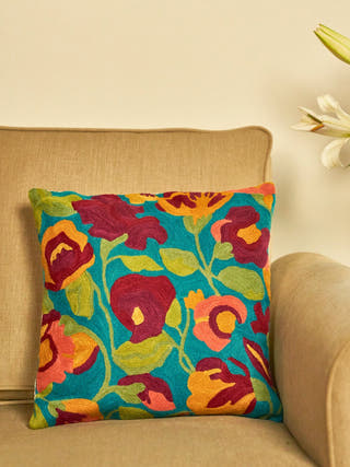 Turquoise Dense Forest Cushion Cover