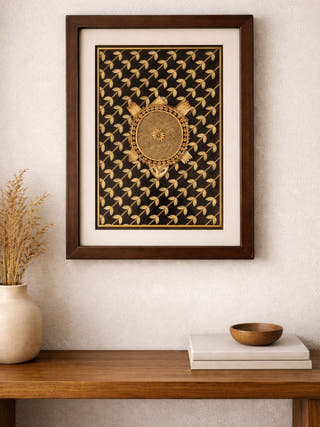 Tortoise Grass Painting | Framed