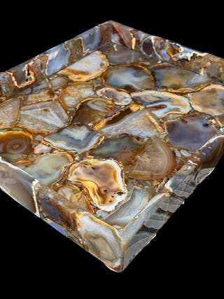 Indian Agate Rectangle Tray Luxurious Natural Stone Decor