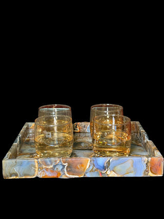 Indian Agate Rectangle Tray Luxurious Natural Stone Decor