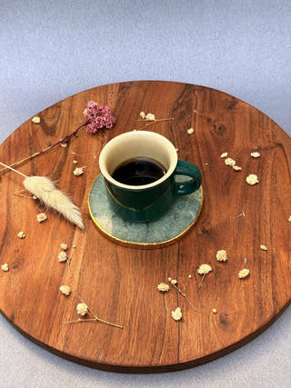 Sage Green Agate Round Coasters (Set of 2)