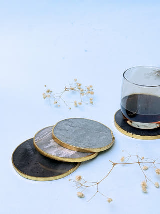Sage Green Agate Round Coasters (Set of 2)