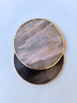 Sage Green Agate Round Coasters (Set of 2)