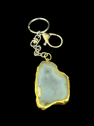 Natural Agate Doglock Keychain