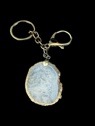 Natural Agate Doglock Keychain