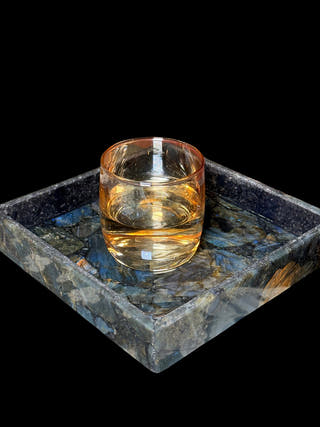 Labradorite Square Tray Luxurious Natural Stone Decor