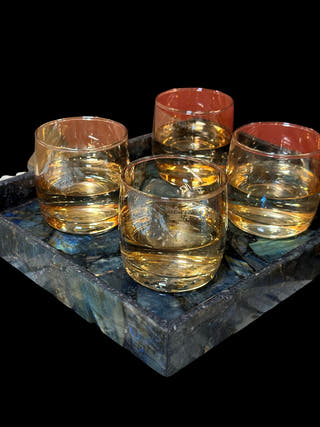 Labradorite Rectangle Tray Luxurious Natural Stone Decor