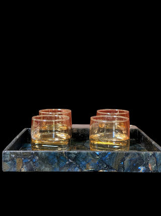Labradorite Rectangle Tray Luxurious Natural Stone Decor