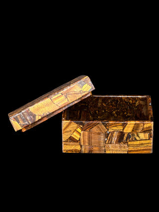 Tiger Eye Box Hand Carved Stone