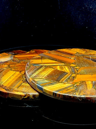 Tiger Eye Round Coasters (Set of 2)