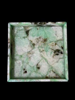 Amazonite Square Tray Luxurious Natural Stone Decor
