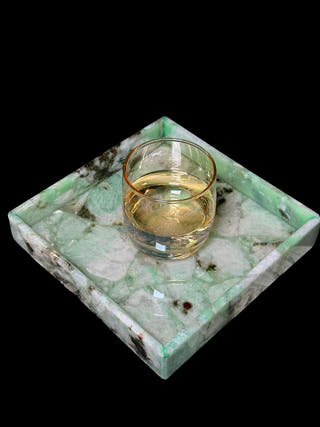 Amazonite Square Tray Luxurious Natural Stone Decor