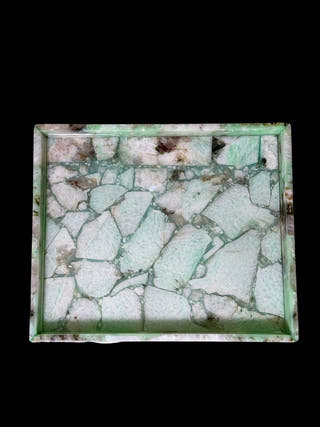 Amazonite Rectangle Tray Luxurious Natural Stone Decor