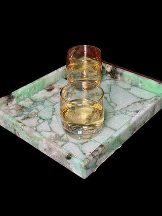 Amazonite Rectangle Tray Luxurious Natural Stone Decor
