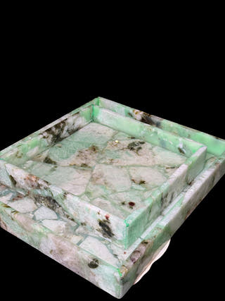 Amazonite Rectangle Tray Luxurious Natural Stone Decor