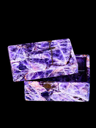 Amethyst Box Hand Carved Stone
