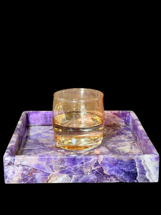 Amethyst Square Tray Luxurious Natural Stone Decor