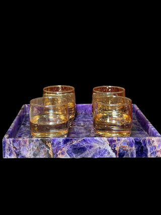 Amethyst Rectangle Tray Luxurious Natural Stone Decor