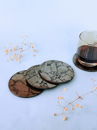 Pyrite Round Coasters (Set of 2)