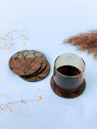 Pyrite Round Coasters (Set of 2)