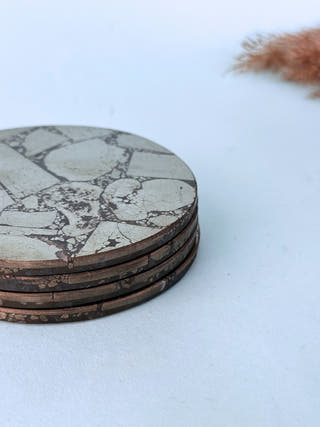 Pyrite Round Coasters (Set of 2)