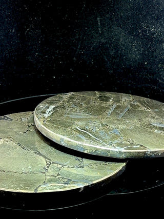 Pyrite Round Coasters (Set of 2)