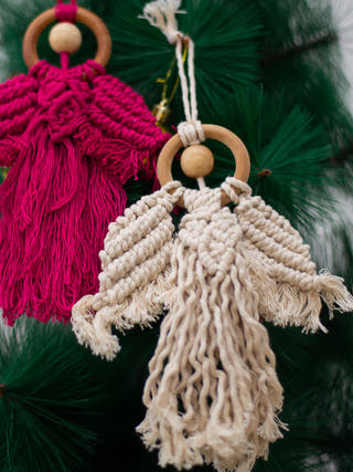 Macrame Guardian Angel Red And White DECO TALK