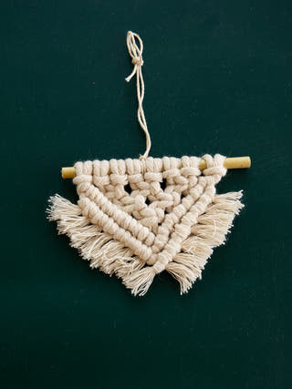 Macrame Christmas Diamond Set of 2 Red And white DECO TALK