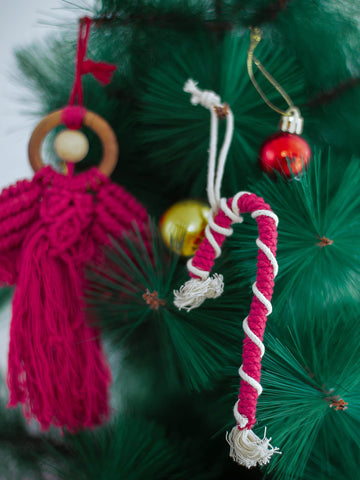 Macrame Candy Cane Set of 2